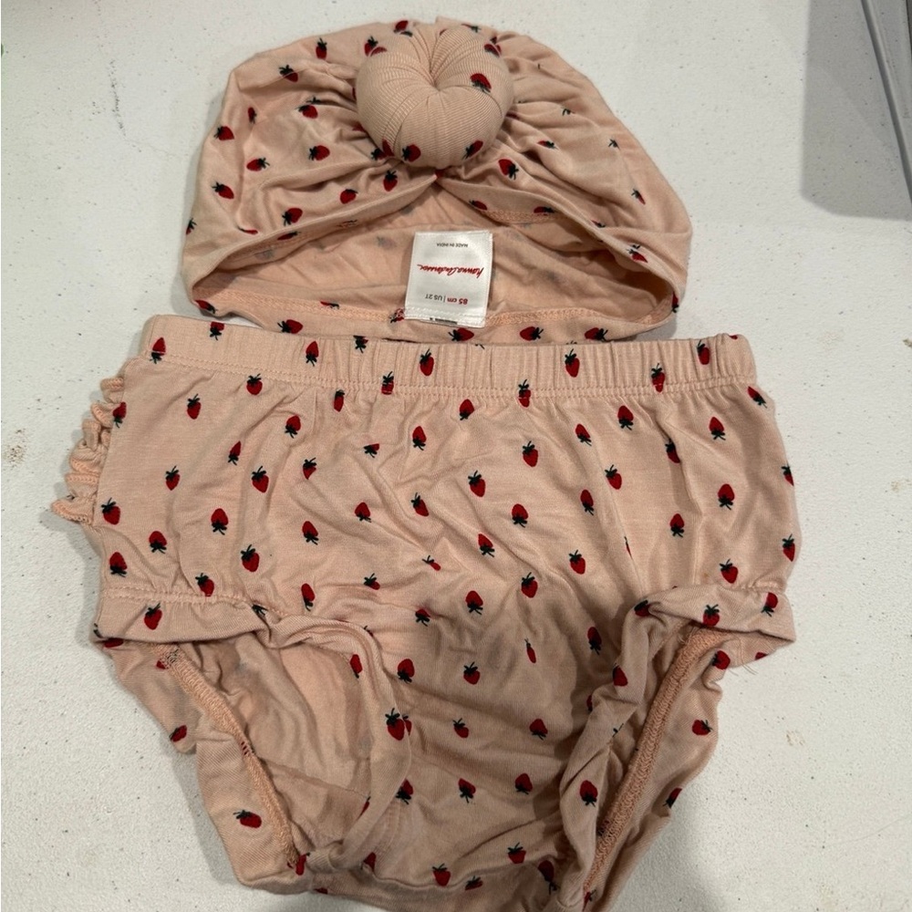 Hanna Andersson shorties diaper cover bloomers turban set 2t